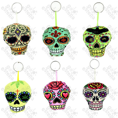 BIMAR LLAVERO PELUCHE CALAVERA MEXICANA 13CM