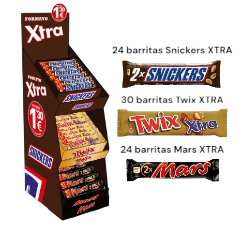 LOTE XTRA MARS TWIX SNICKERS 78U. PVP 1.30